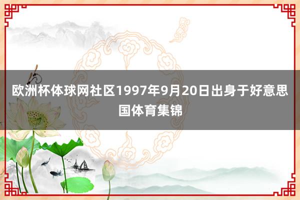 欧洲杯体球网社区1997年9月20日出身于好意思国体育集锦