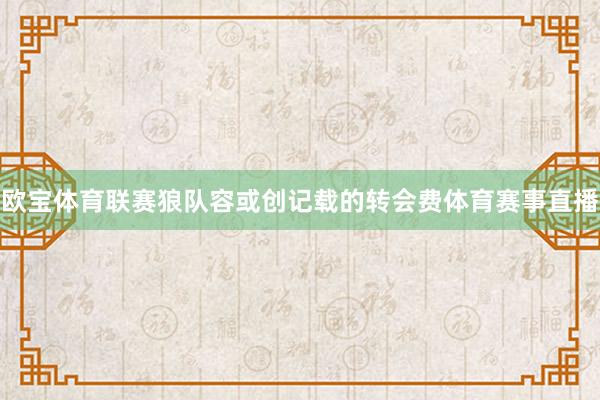 欧宝体育联赛狼队容或创记载的转会费体育赛事直播