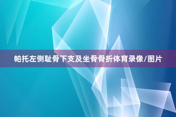 帕托左侧耻骨下支及坐骨骨折体育录像/图片